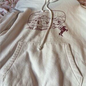 Levi's Cream Hoodie with Maroon Graphic